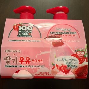 Korean Strawberry Milk Body Cleanser + Lotion